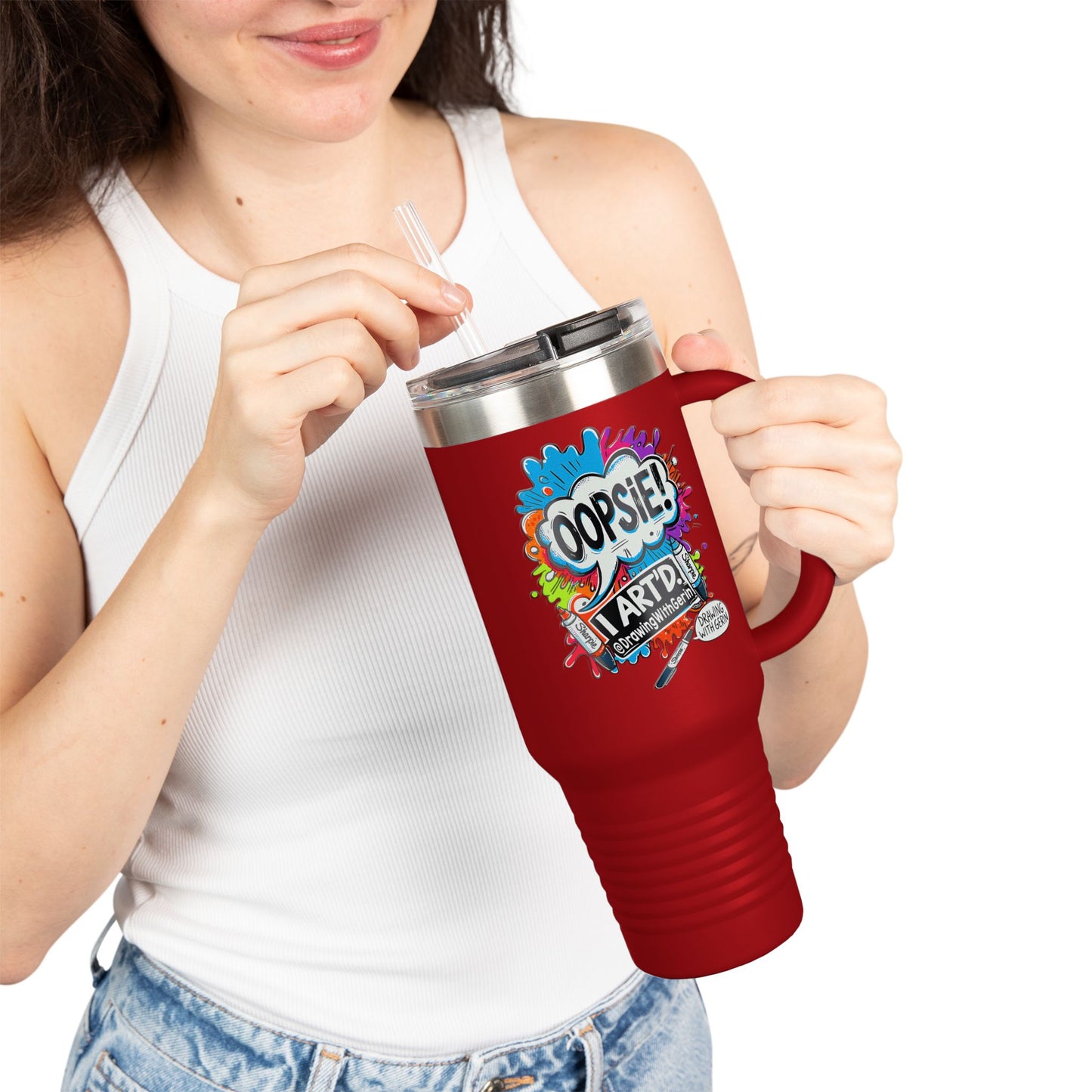 Oopsie! I ART’D. – 40oz Travel Mug 🎨☕