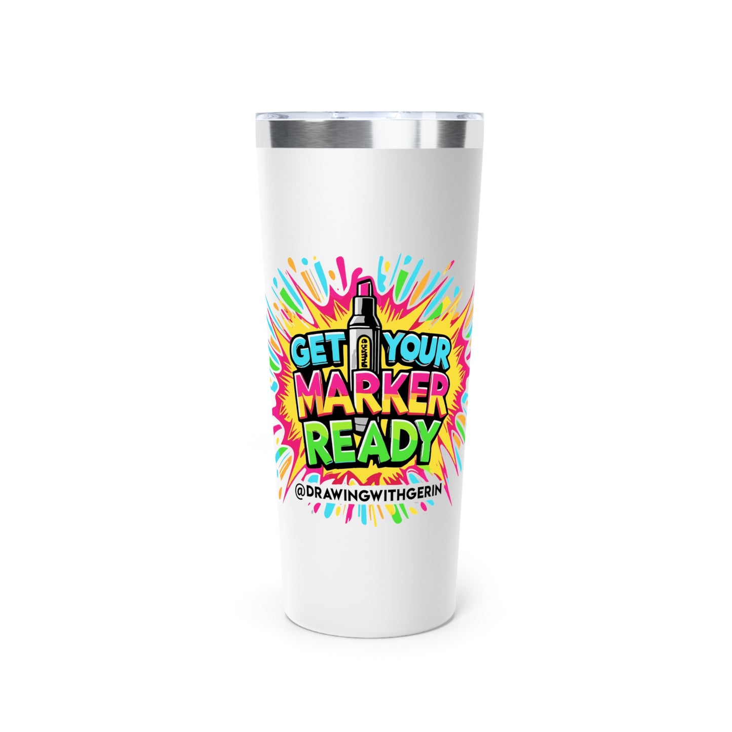 Colorful 'Get Your Marker Ready' Copper Tumbler - 22oz Insulated Travel Mug