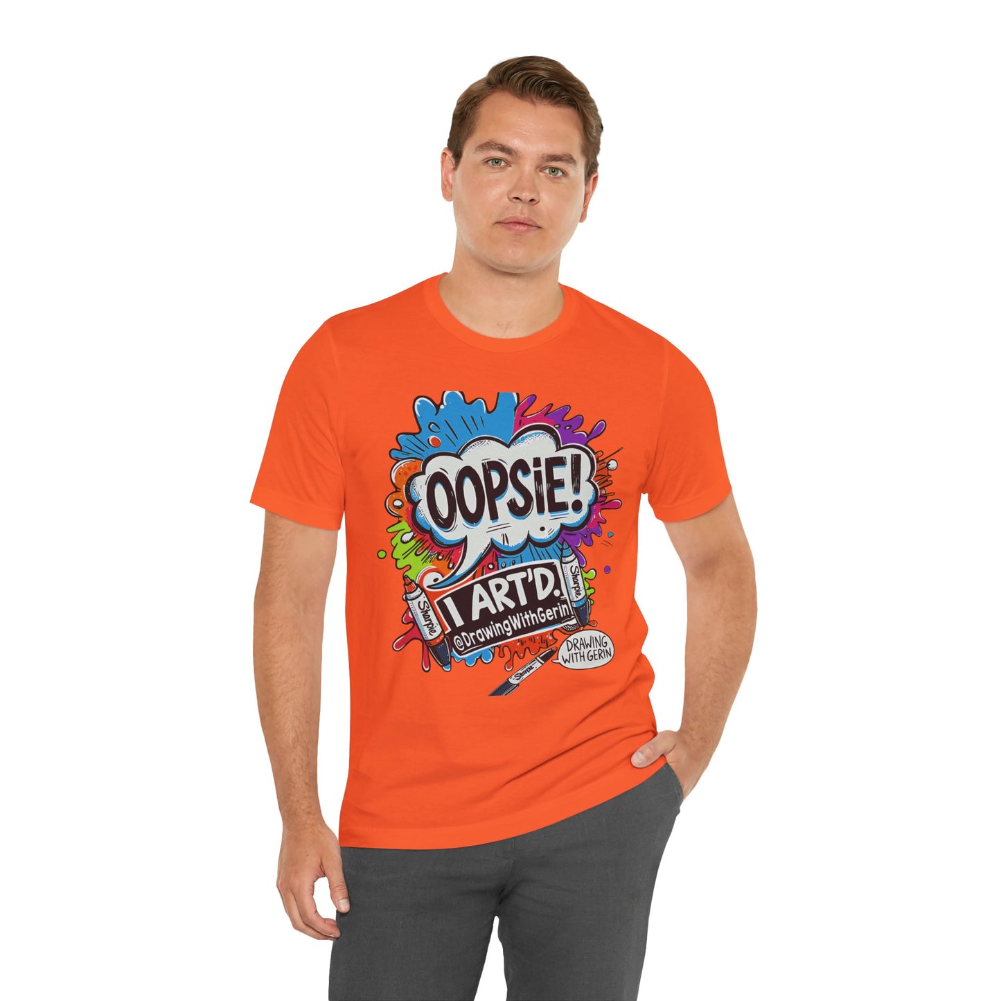 OOPSIE I ART’D – Exclusive Drawing with Gerin Artist T-Shirt - Front Design