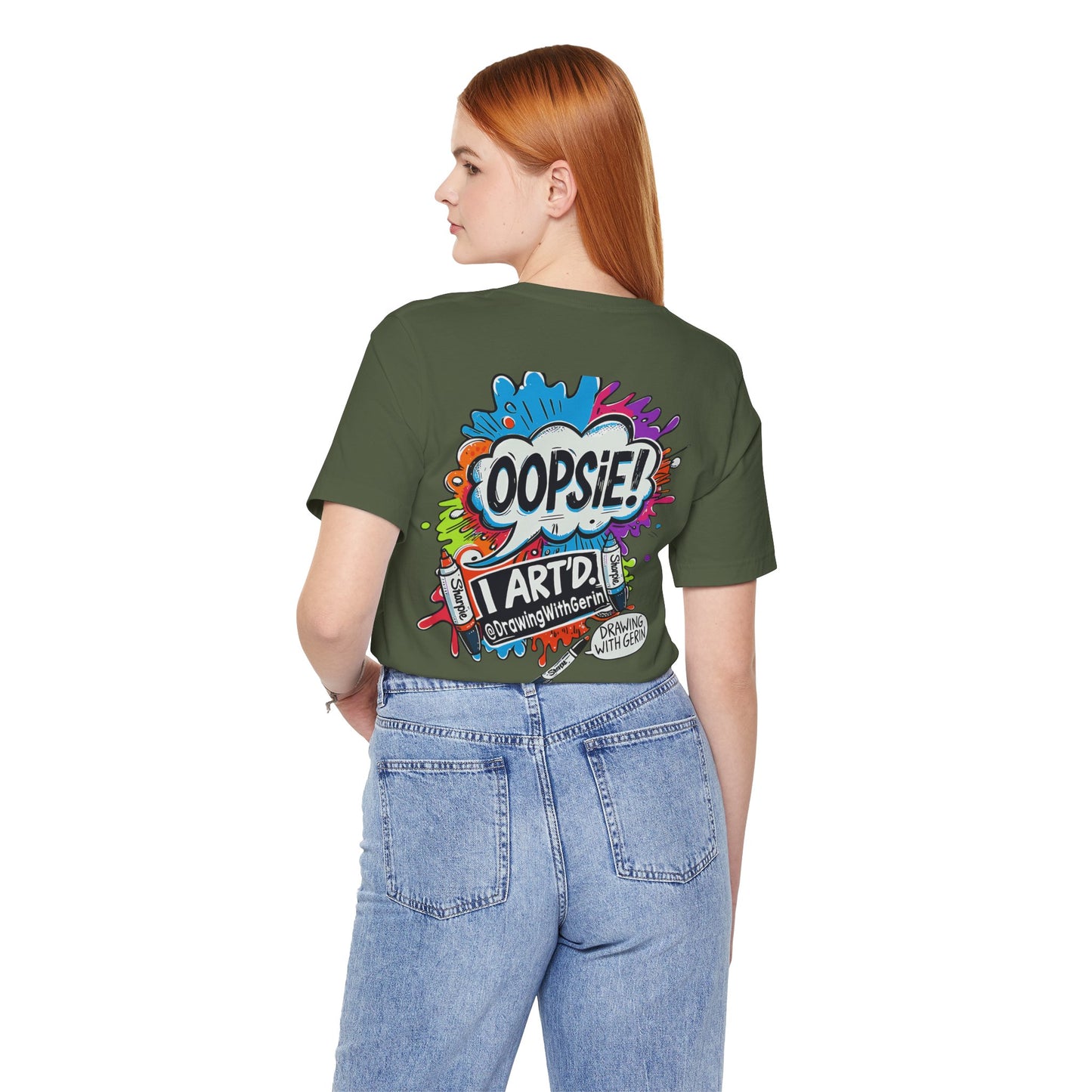 OOPSIE I ART’D – Exclusive Drawing with Gerin Artist T-Shirt - Back Design