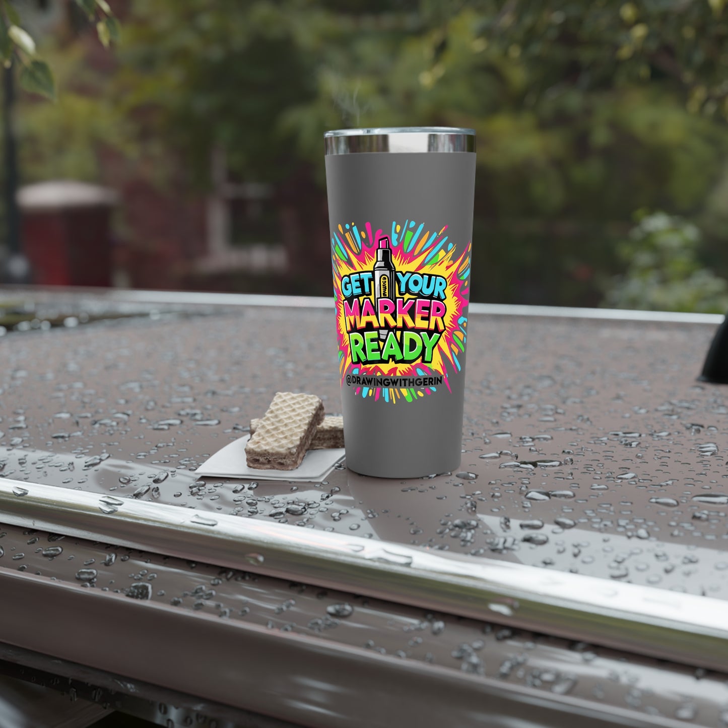Colorful 'Get Your Marker Ready' Copper Tumbler - 22oz Insulated Travel Mug