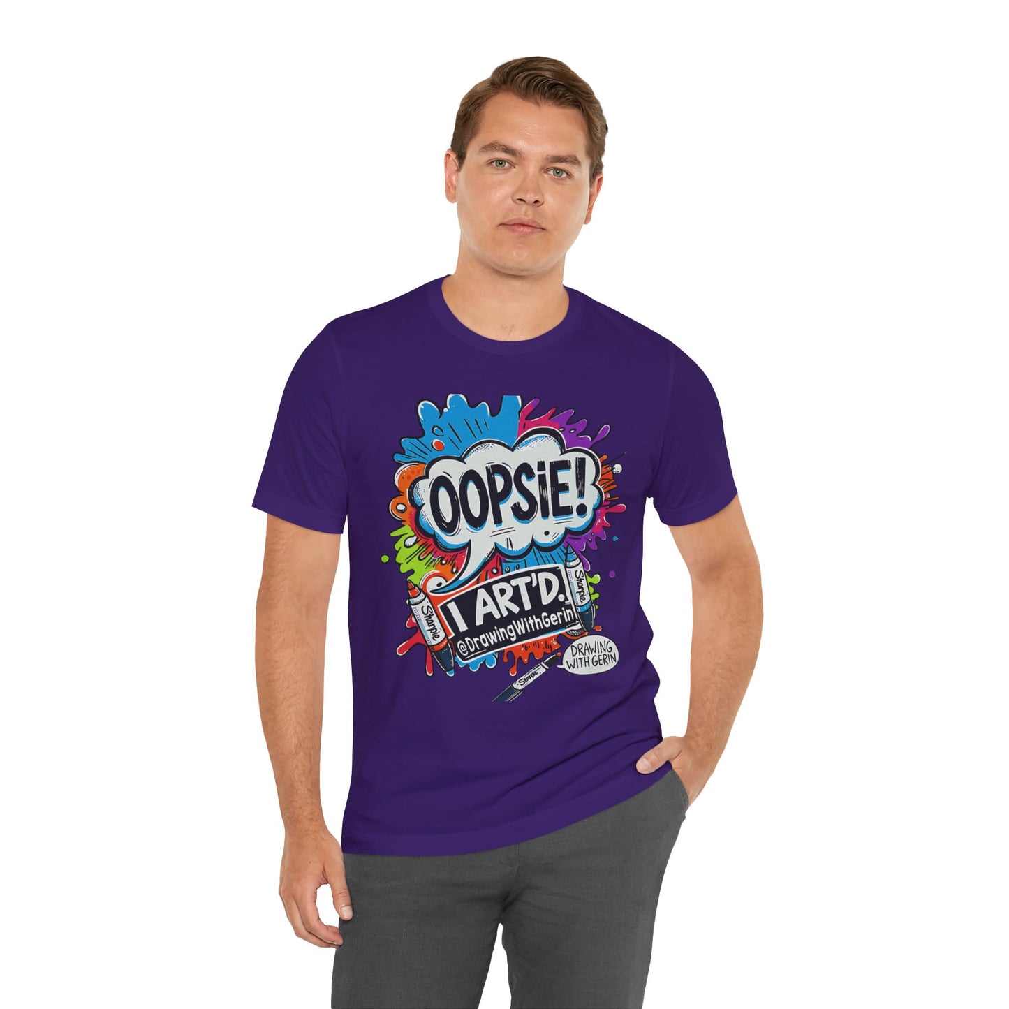 OOPSIE I ART’D – Exclusive Drawing with Gerin Artist T-Shirt - Front Design