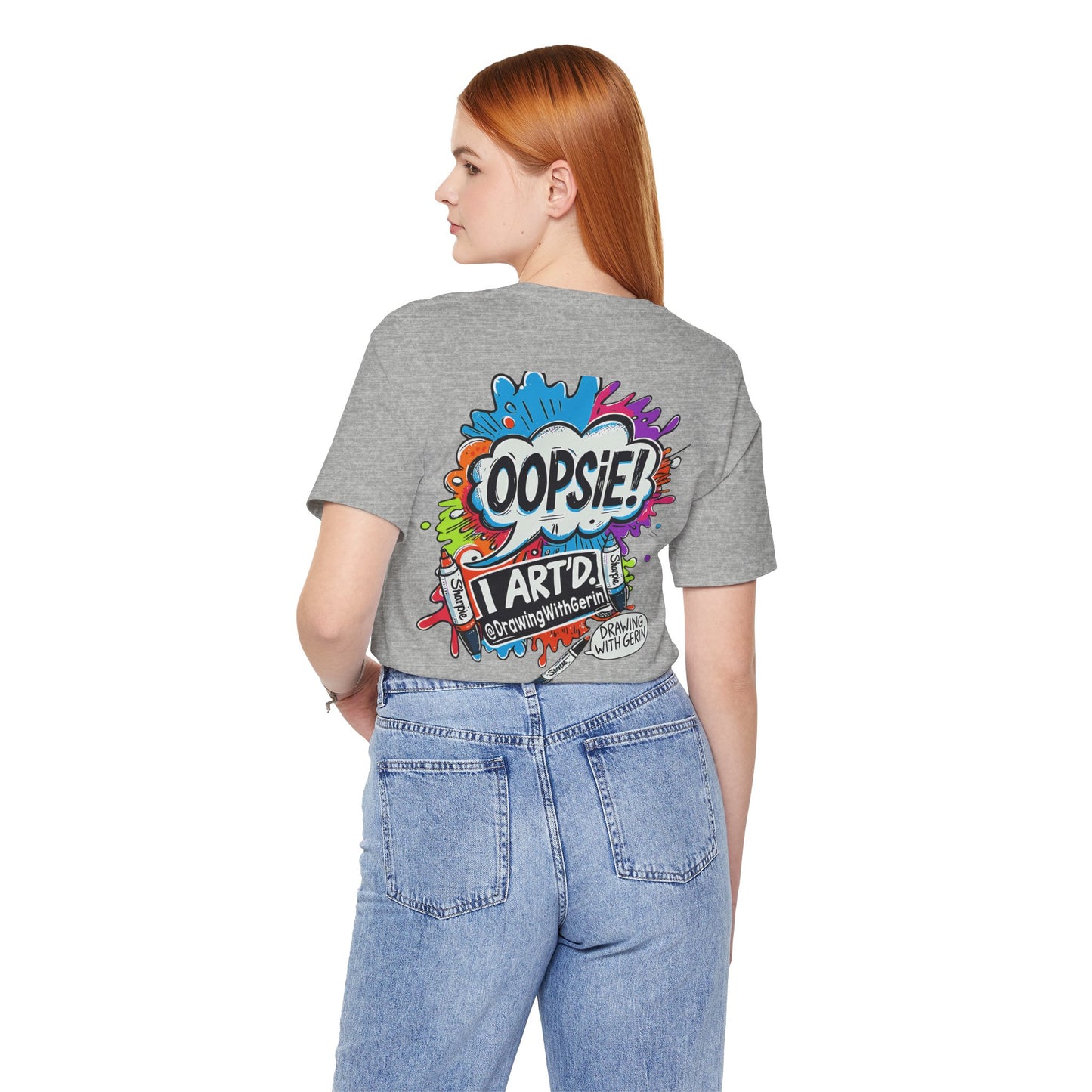 OOPSIE I ART’D – Exclusive Drawing with Gerin Artist T-Shirt - Back Design