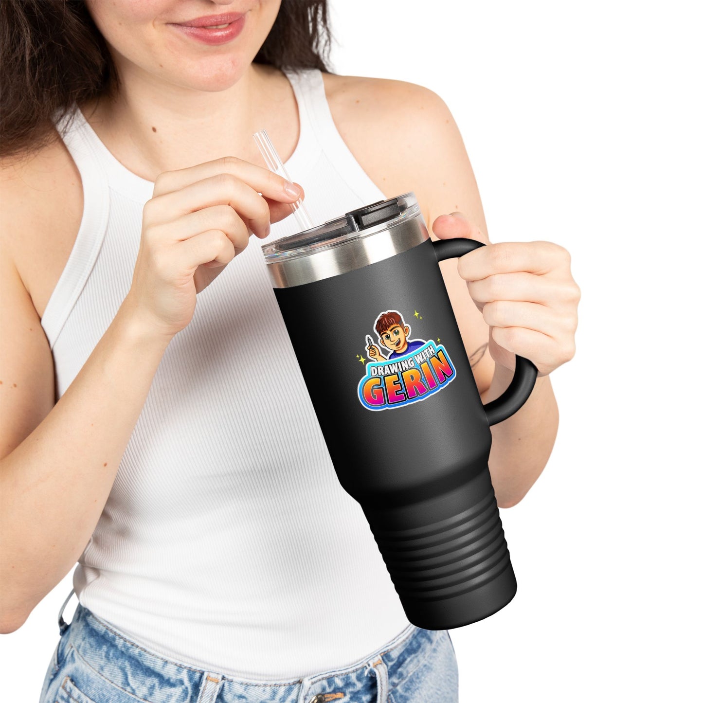Drawing With Gerin – 40oz Travel Mug 🎨✨