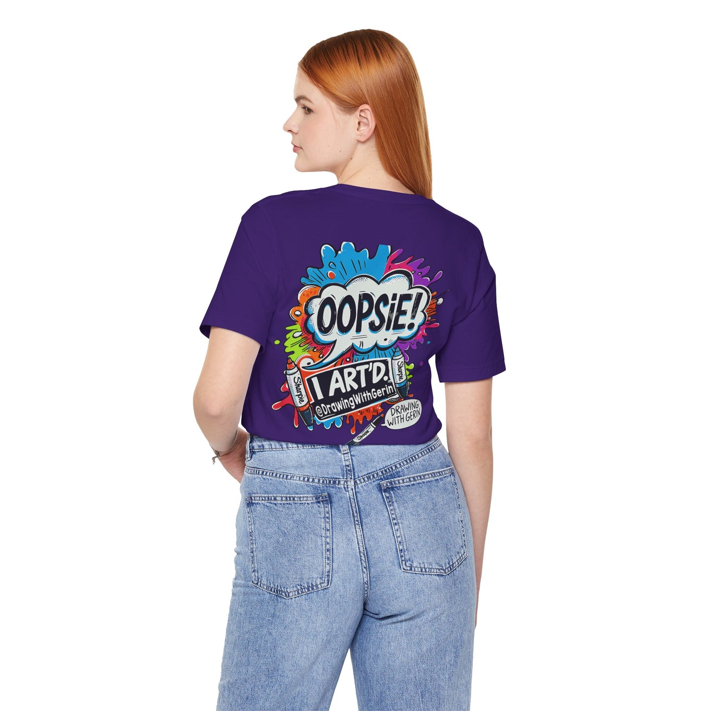 OOPSIE I ART’D – Exclusive Drawing with Gerin Artist T-Shirt - Back Design