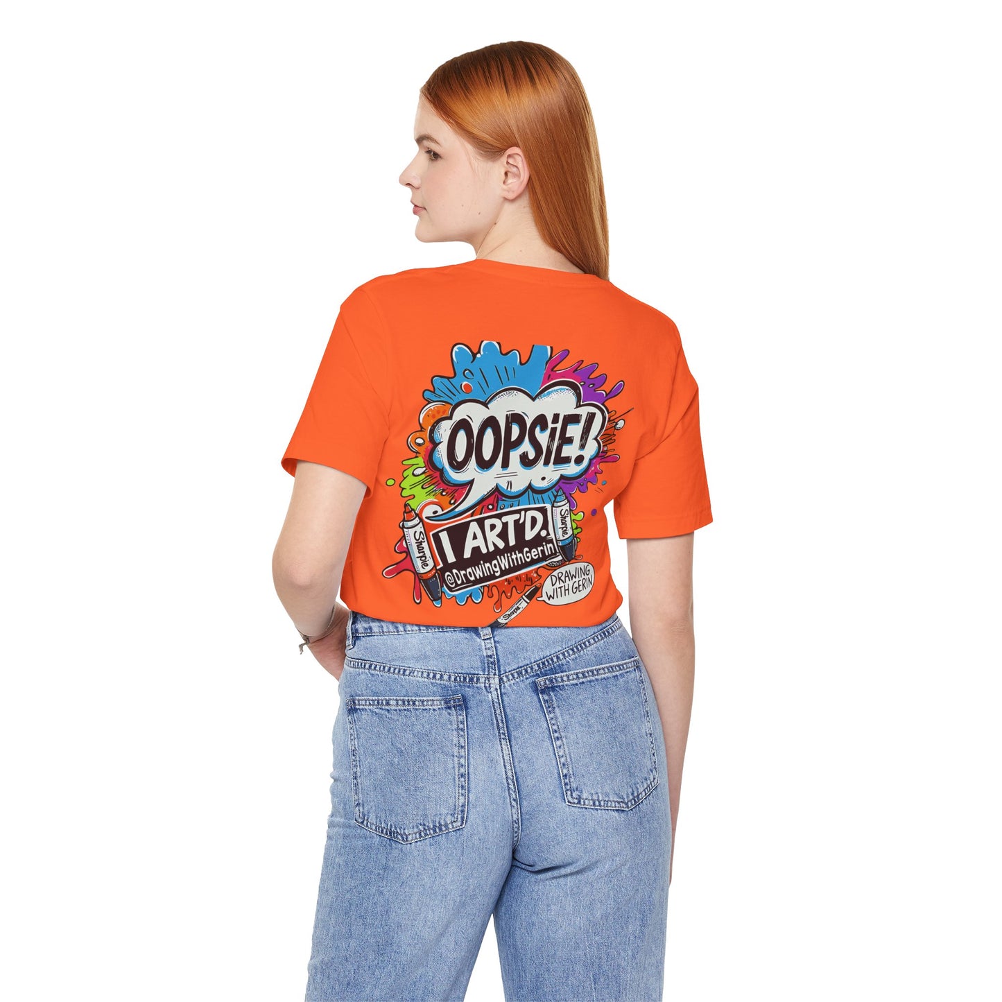 OOPSIE I ART’D – Exclusive Drawing with Gerin Artist T-Shirt - Back Design