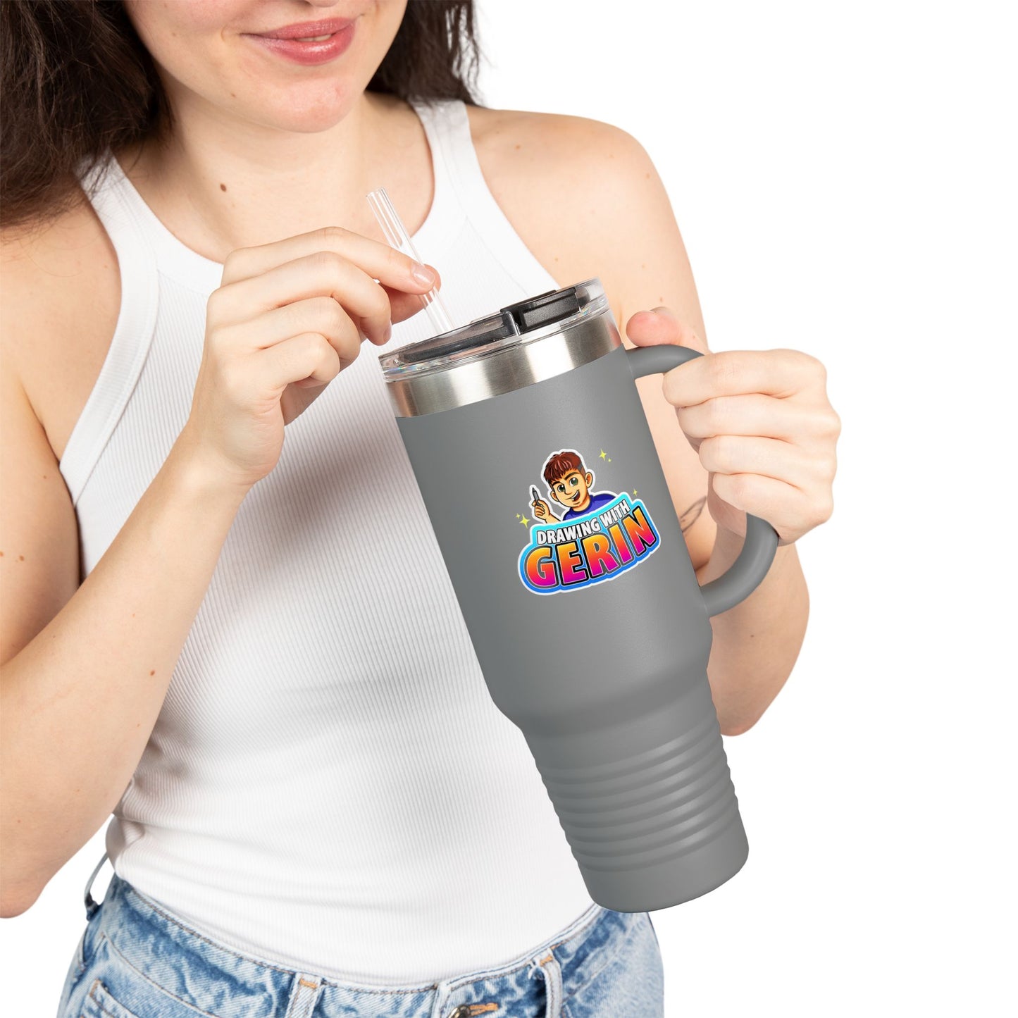 Drawing With Gerin – 40oz Travel Mug 🎨✨