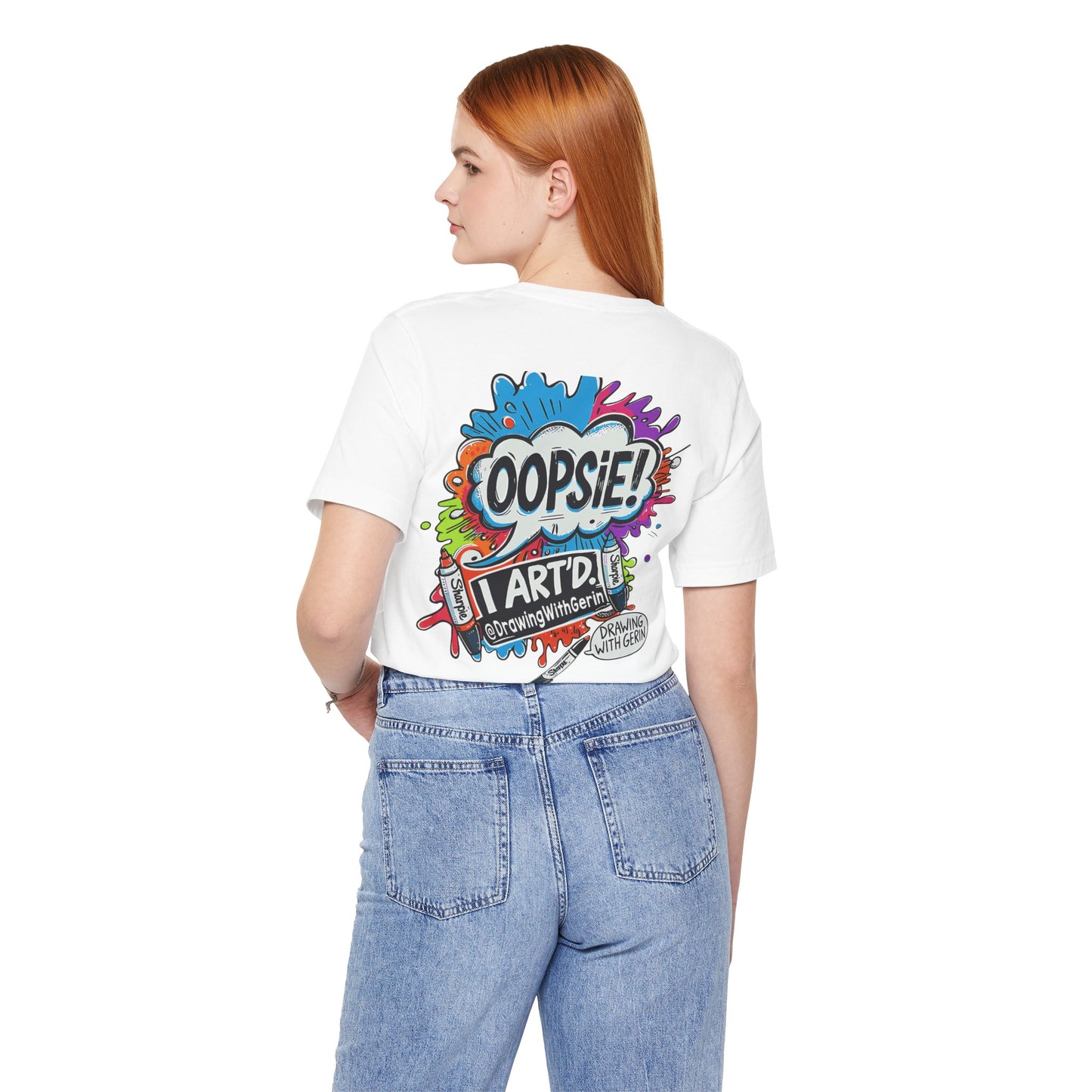 OOPSIE I ART’D – Exclusive Drawing with Gerin Artist T-Shirt - Back Design