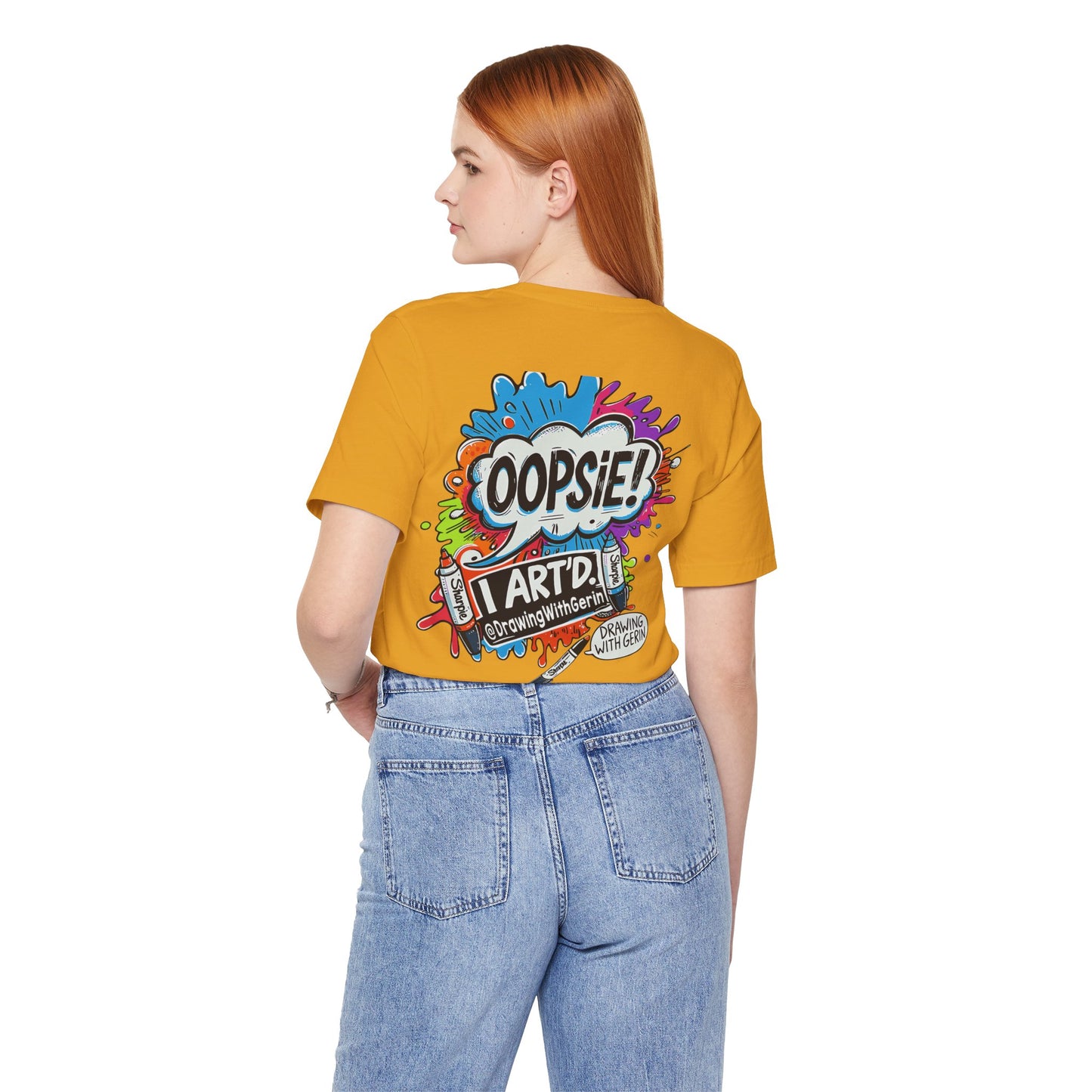 OOPSIE I ART’D – Exclusive Drawing with Gerin Artist T-Shirt - Back Design
