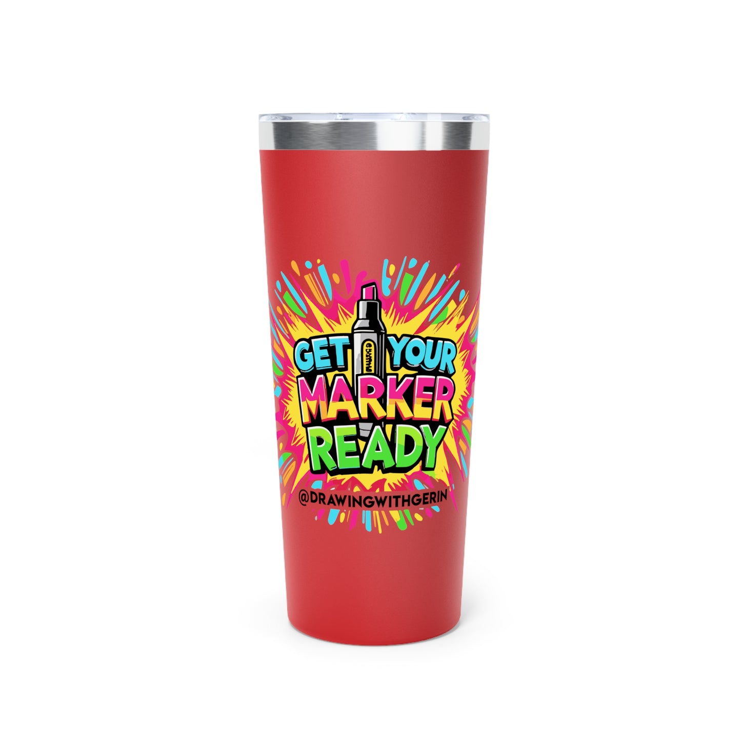 Colorful 'Get Your Marker Ready' Copper Tumbler - 22oz Insulated Travel Mug