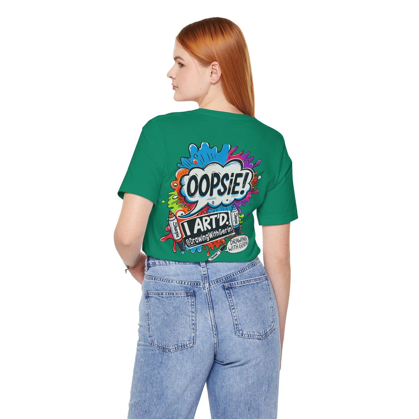 OOPSIE I ART’D – Exclusive Drawing with Gerin Artist T-Shirt - Back Design