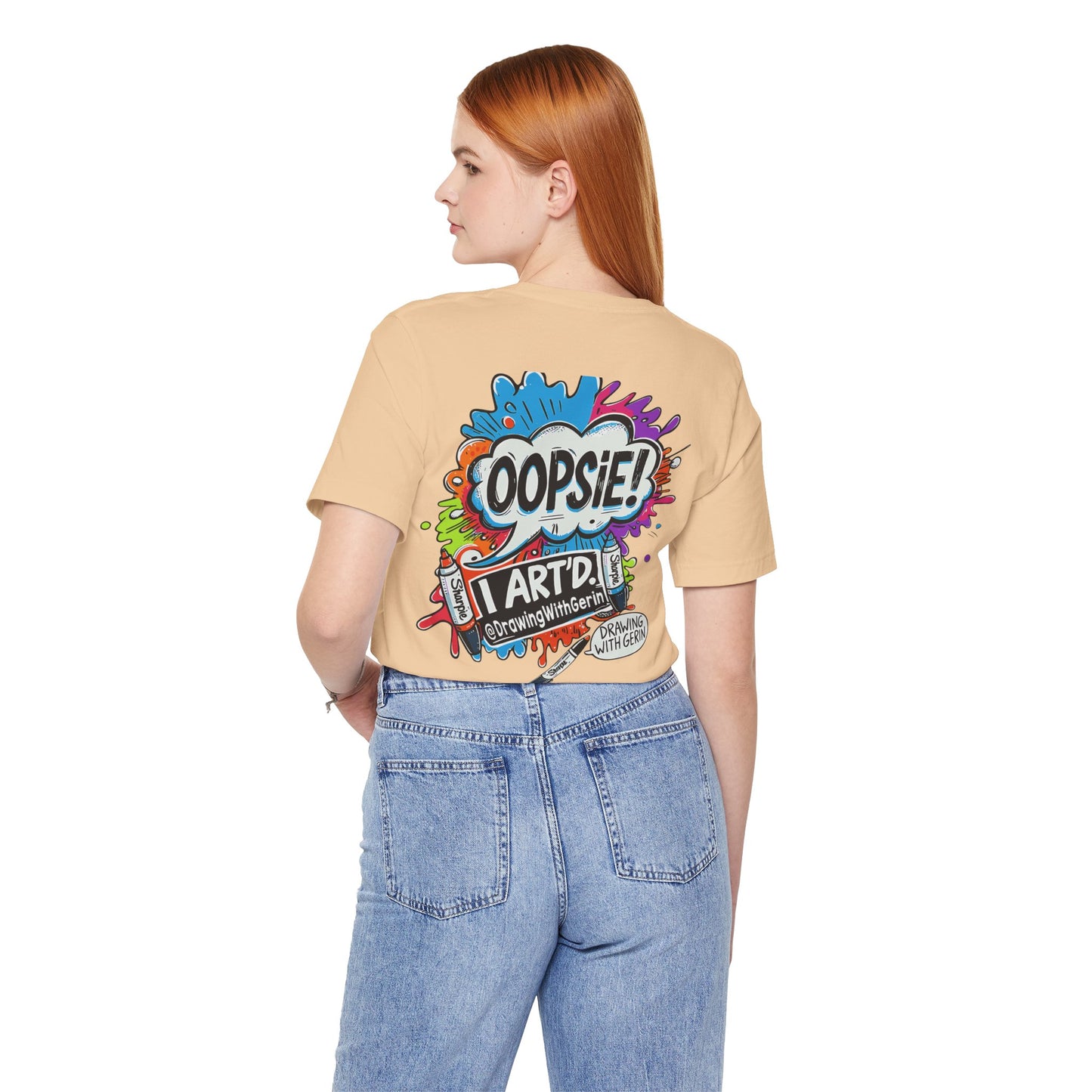 OOPSIE I ART’D – Exclusive Drawing with Gerin Artist T-Shirt - Back Design