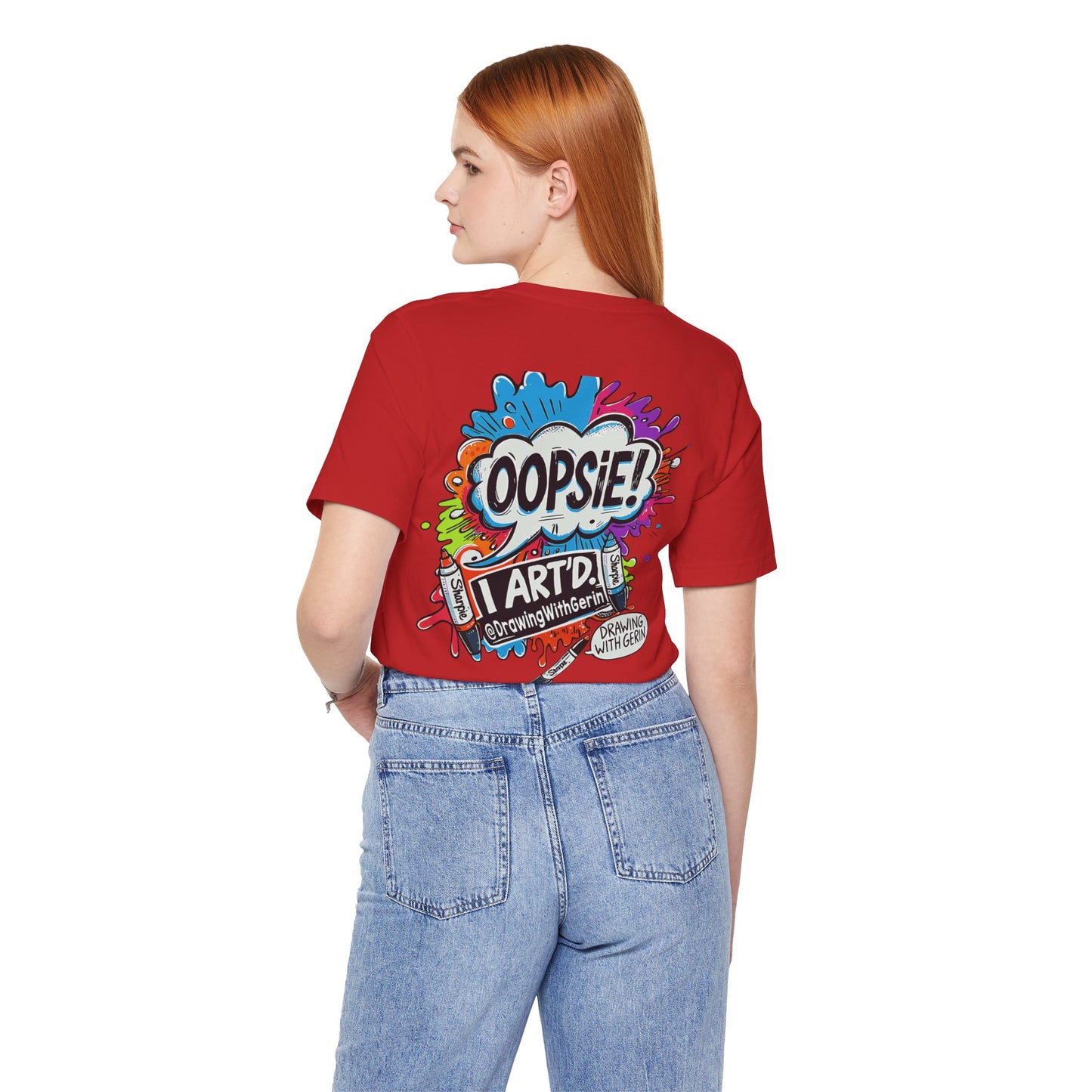 OOPSIE I ART’D – Exclusive Drawing with Gerin Artist T-Shirt - Back Design