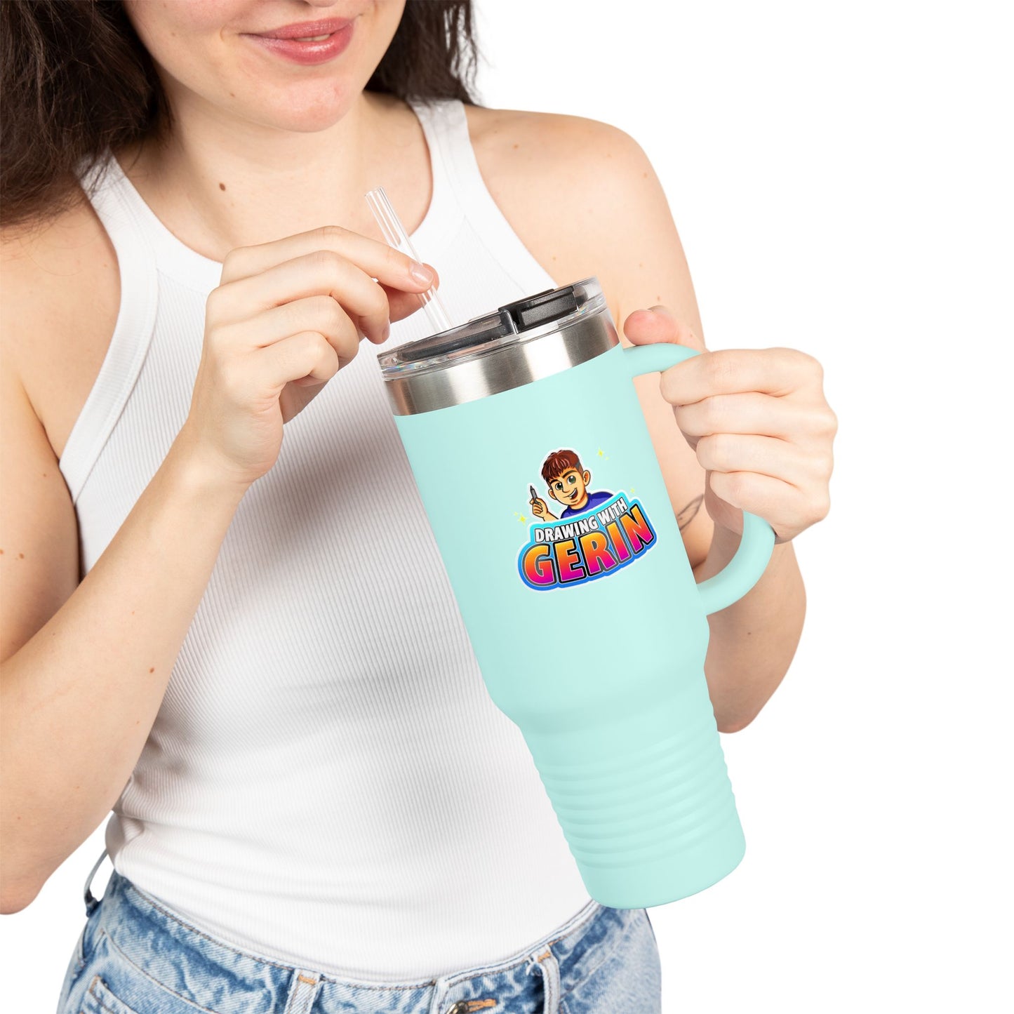 Drawing With Gerin – 40oz Travel Mug 🎨✨