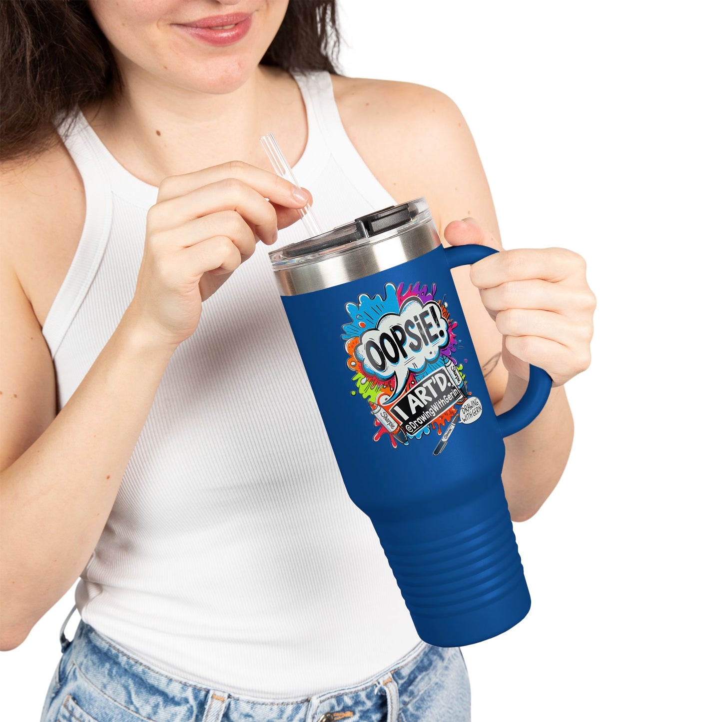 Oopsie! I ART’D. – 40oz Travel Mug 🎨☕