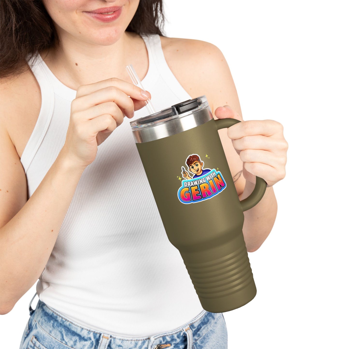 Drawing With Gerin – 40oz Travel Mug 🎨✨